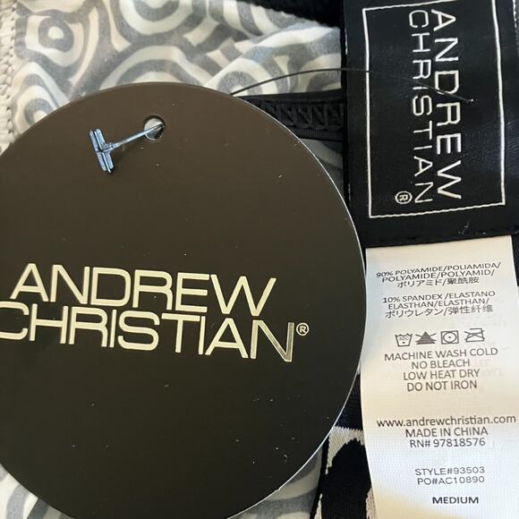 Andrew Christian Dream G-String Black White Medium - Picture 5 of 8